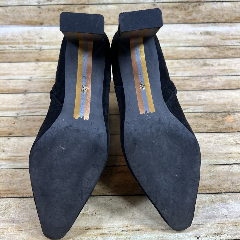 Sam Edelman Saige Black Suede Casual Comfort Ankle Booties Women’s Size 6 M - Picture 8 of 11